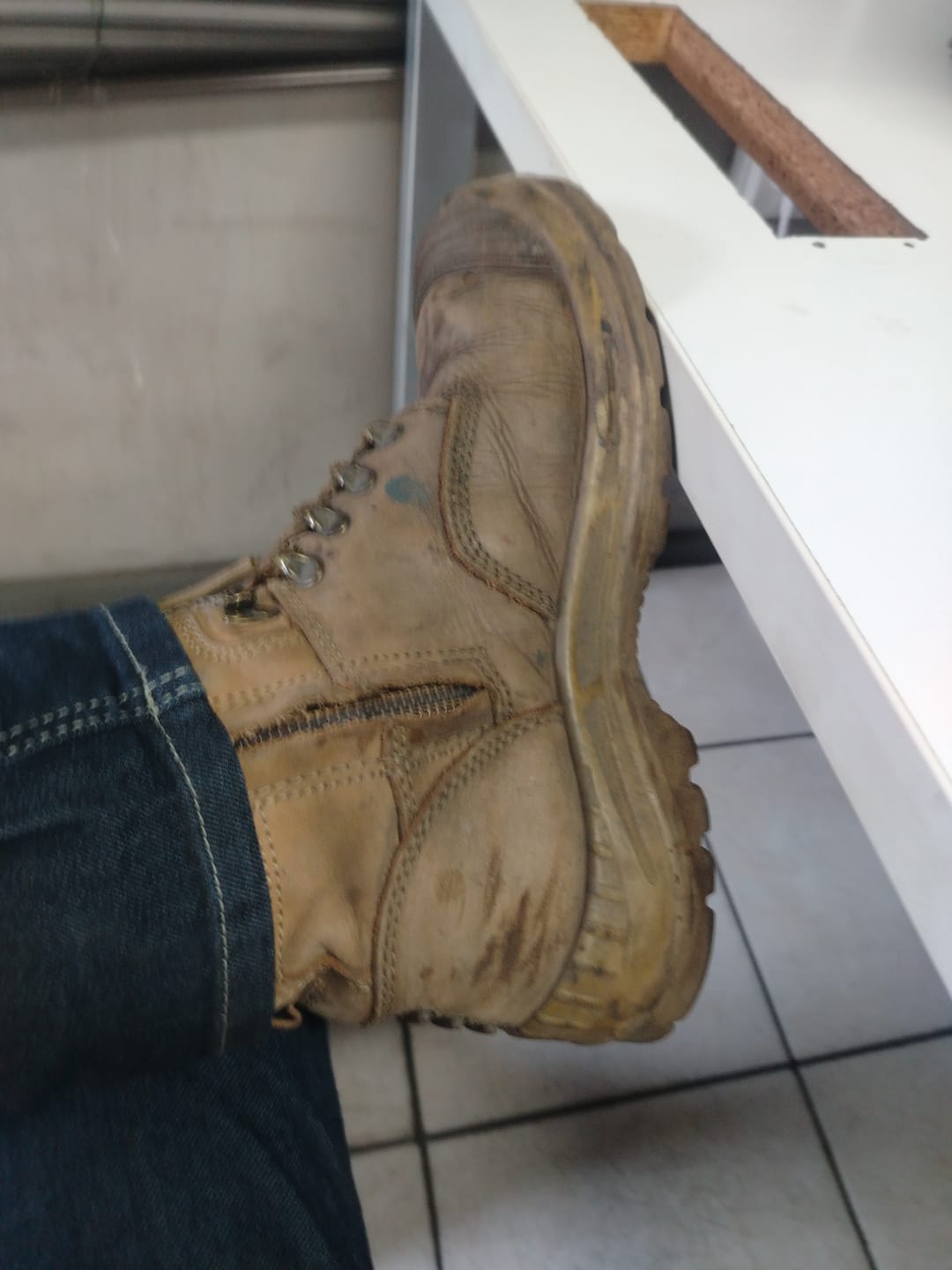 Customer photo review of Brawn Safety Work Boots Black