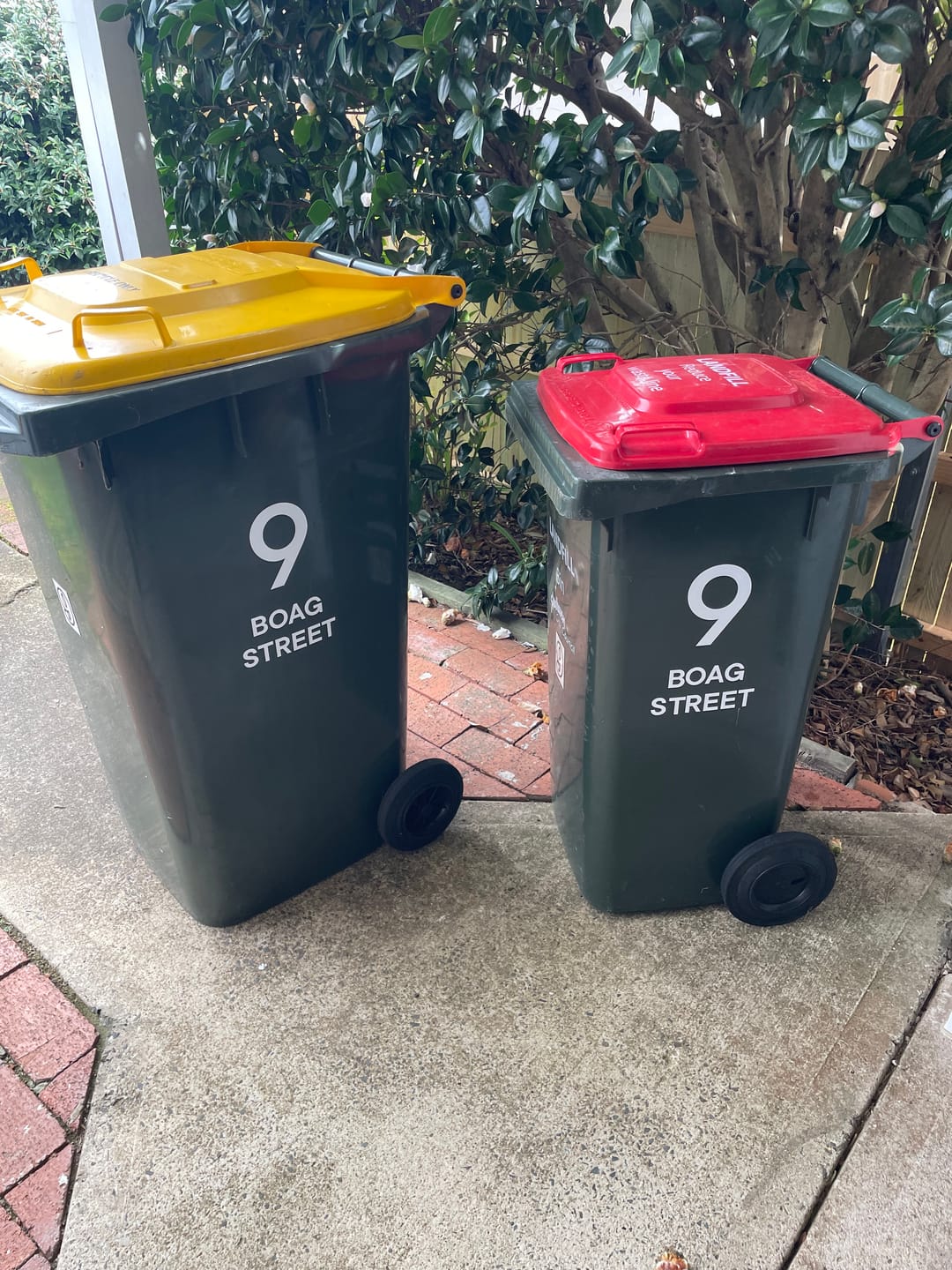 Customer photo review of Wheelie Bin Street Name & Number Sticker