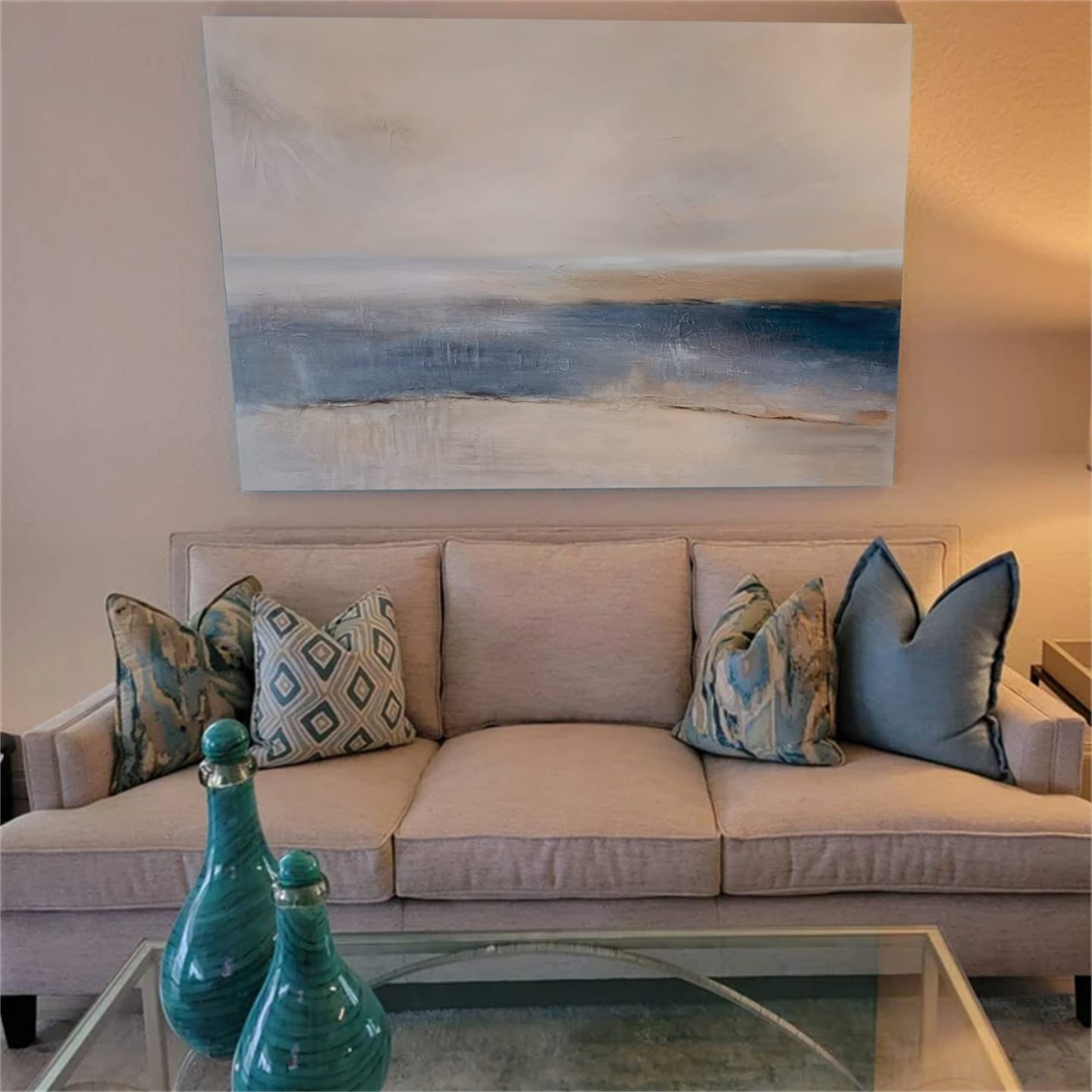 Customer photo review of Abstract Canvas Wall Art #AP302