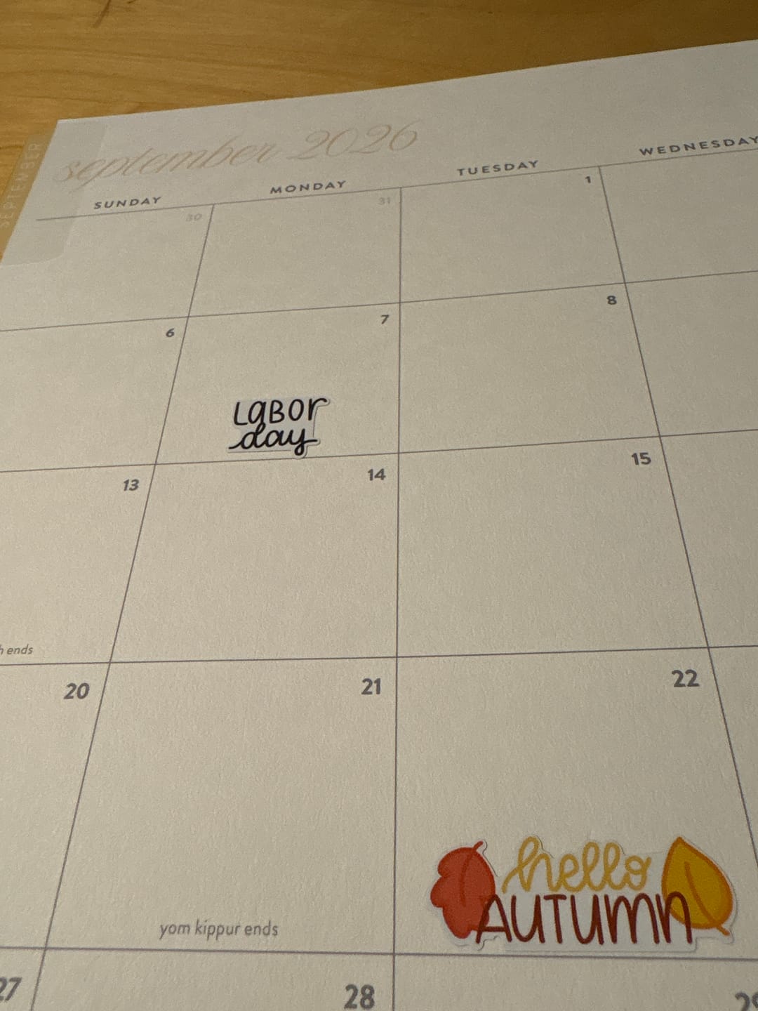 Customer photo review of Holidays Planner Stickers Set