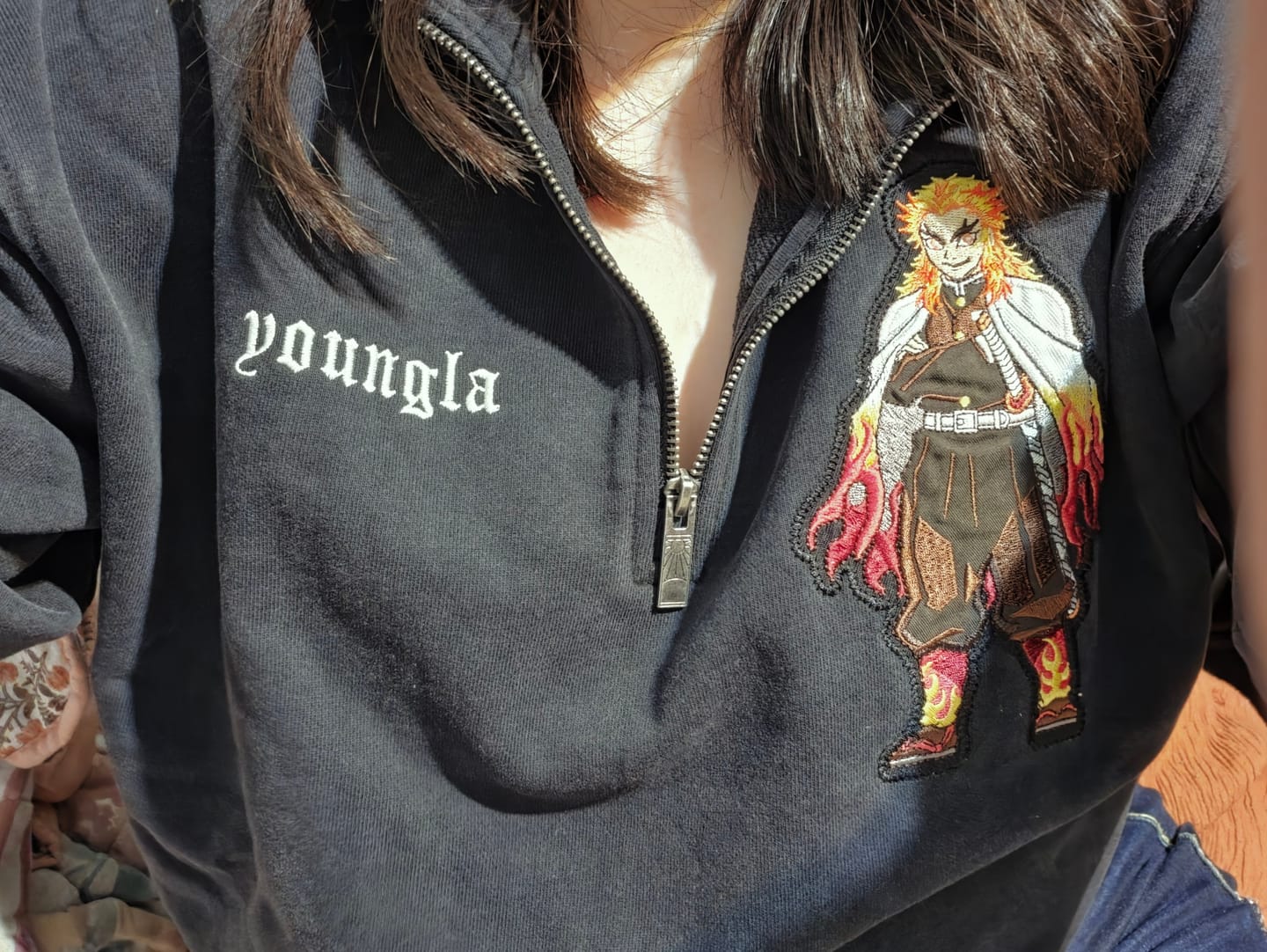 Customer photo review of 5197 - Demon Slayer: Kimetsu no Yaiba - Quarter Zip