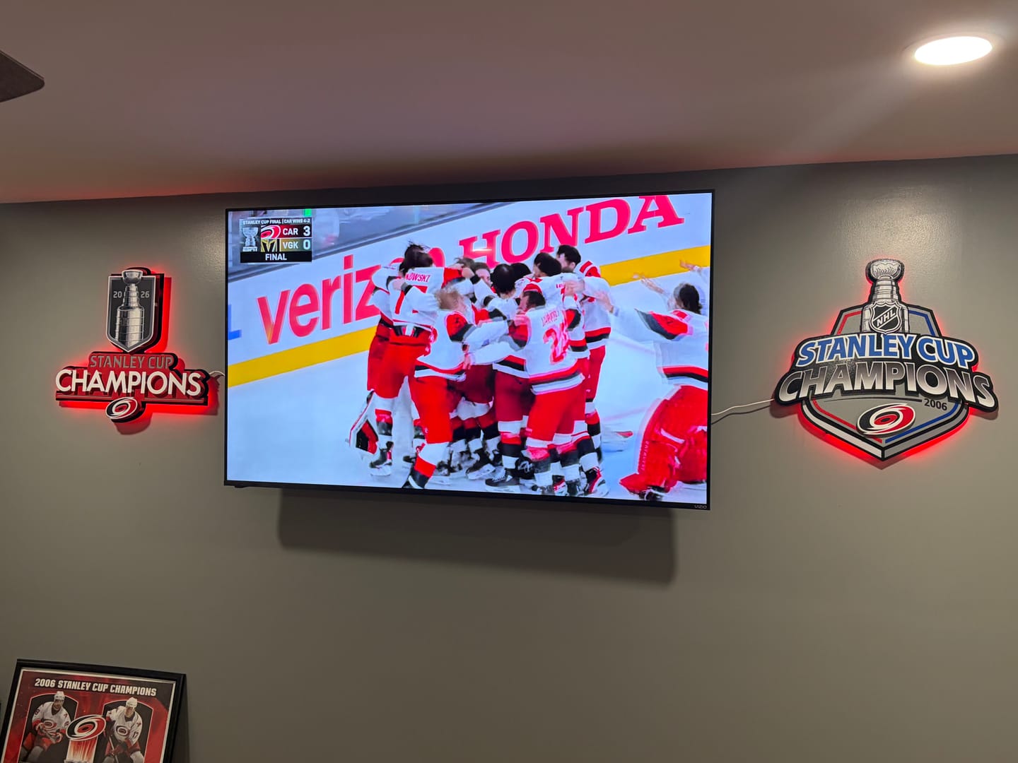Customer photo review of Carolina Hurricanes OFFICIAL 2026 Stanley Cup 3D Metal Wall Art