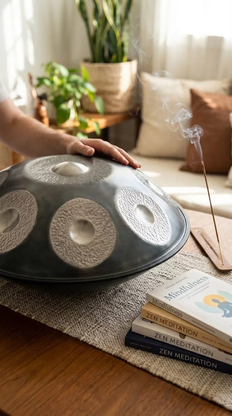 Customer photo review of Cosmos Handpan - Hand-Pounded 9/10/12 Notes in D Minor - Tambourine Gift Set