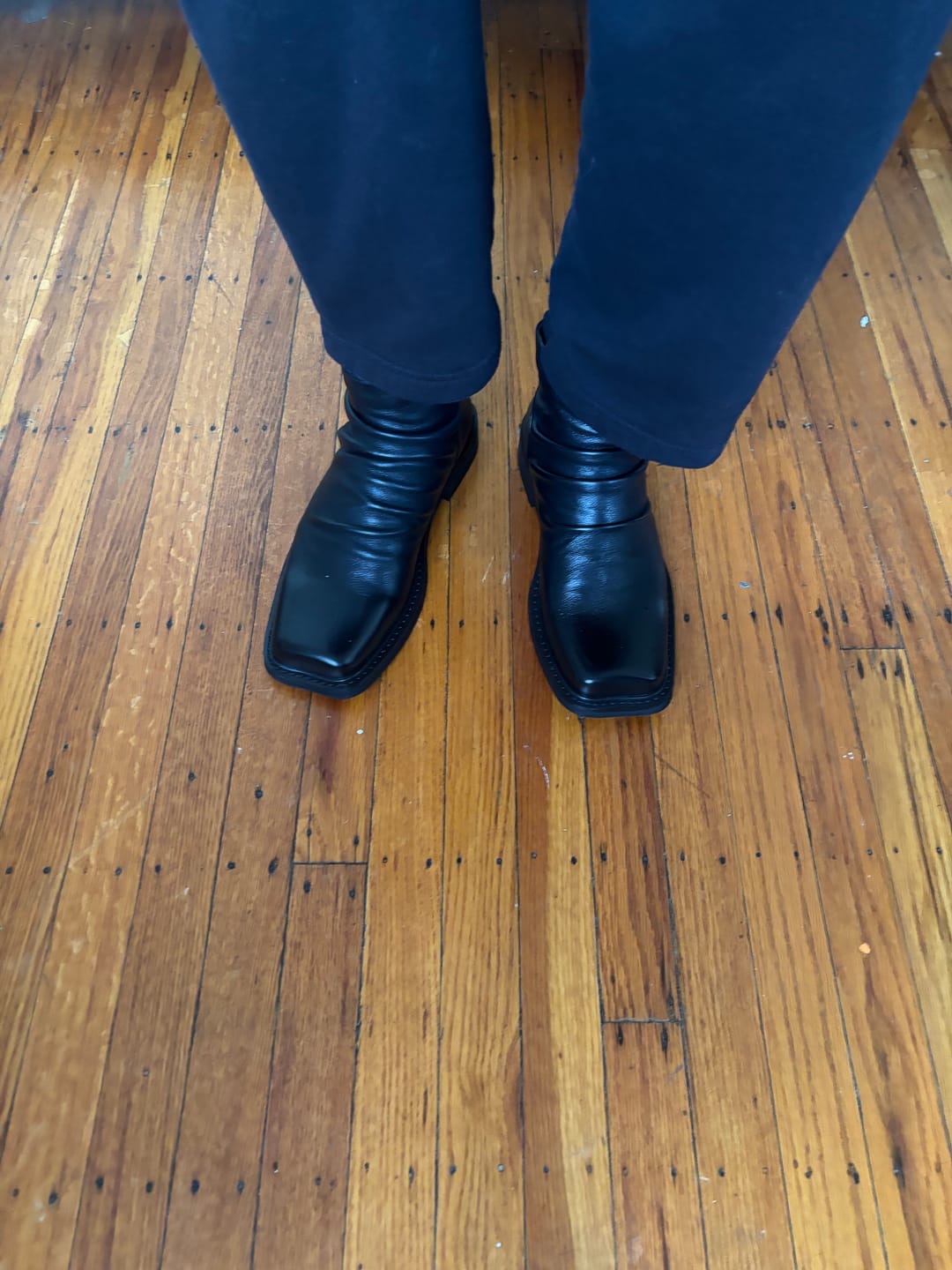 Customer photo review of Draped Leather Boot