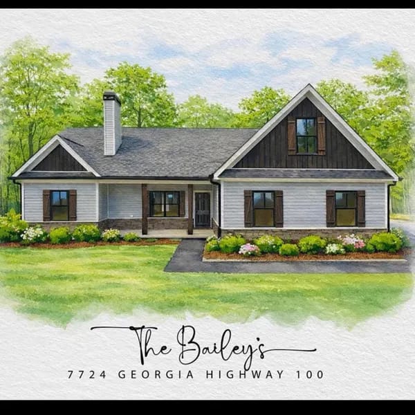 Customer photo review of Custom Watercolor Home Portrait