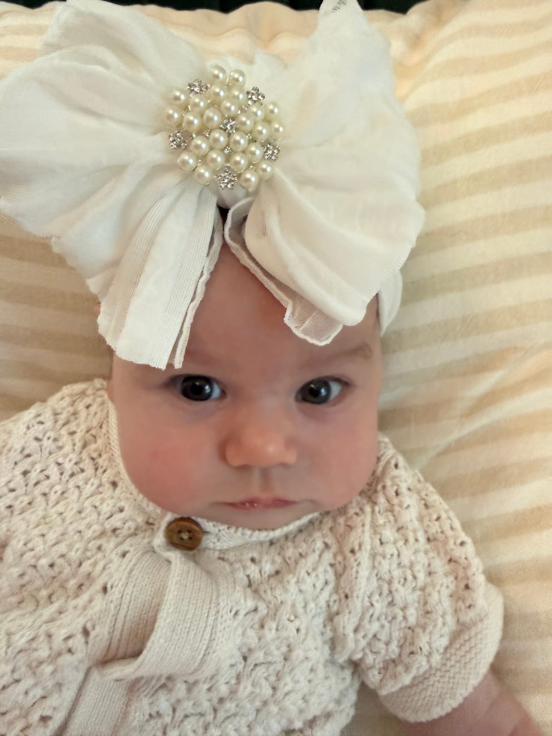 Customer photo review of Fancy Feather Ruffled Headband
