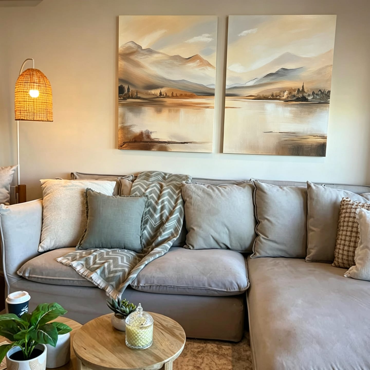Customer photo review of Abstract Mountain Canvas Art Set of 2 #MO035