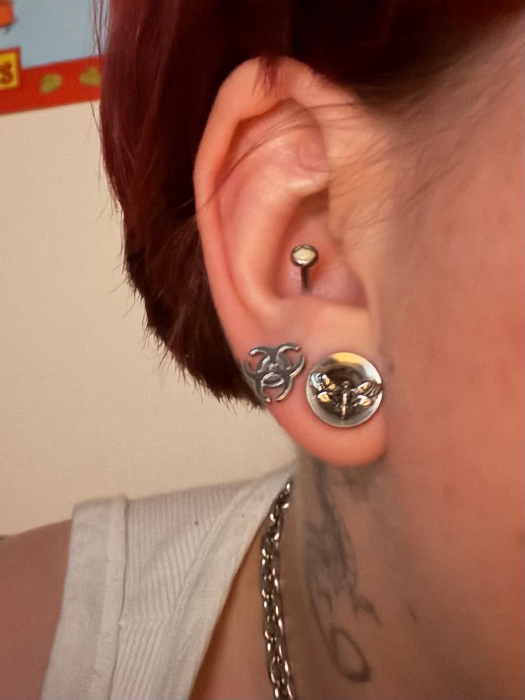 Customer photo review of BIOHAZARD STUD EARRING