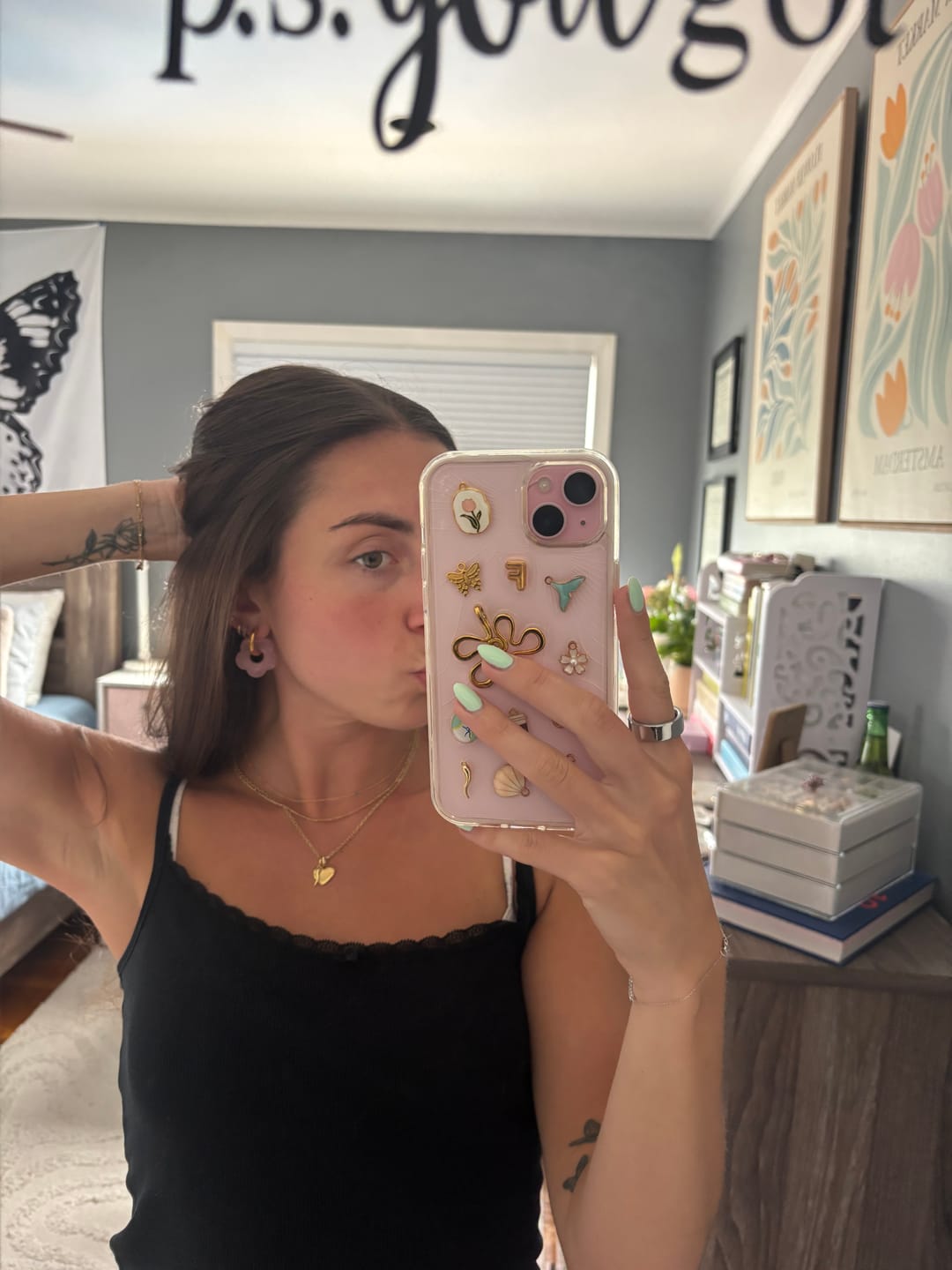 Customer photo review of Color Me Daisy Hoop Earrings || Choose Color