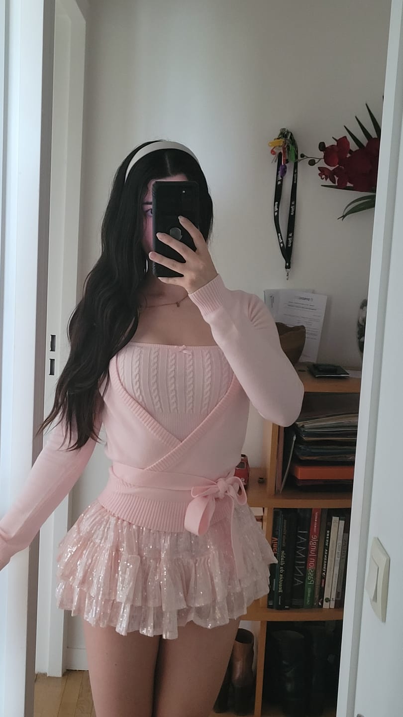 Customer photo review of Rosette Fairy Dust Sequin Mini Skirt + Petticoat (Pink)
