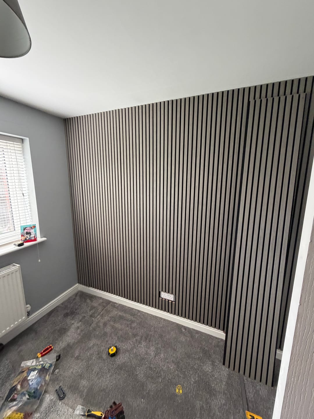 Customer photo review of Grey Oak Acoustic Wall Panel