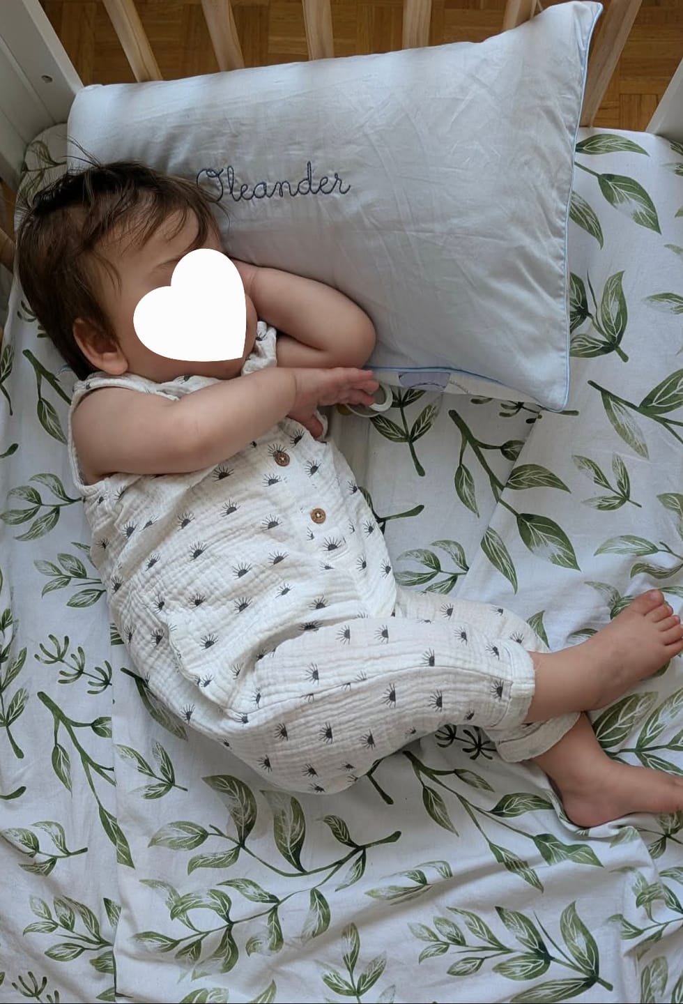 Customer photo review of Touch The Sky Toddler Pillow - Blue