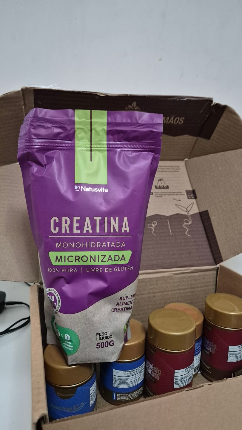 Customer photo review of Creatina 100% Pura (500g). Monohidratada e Micronizada 180 mícrons. Livre de Metais Pesados