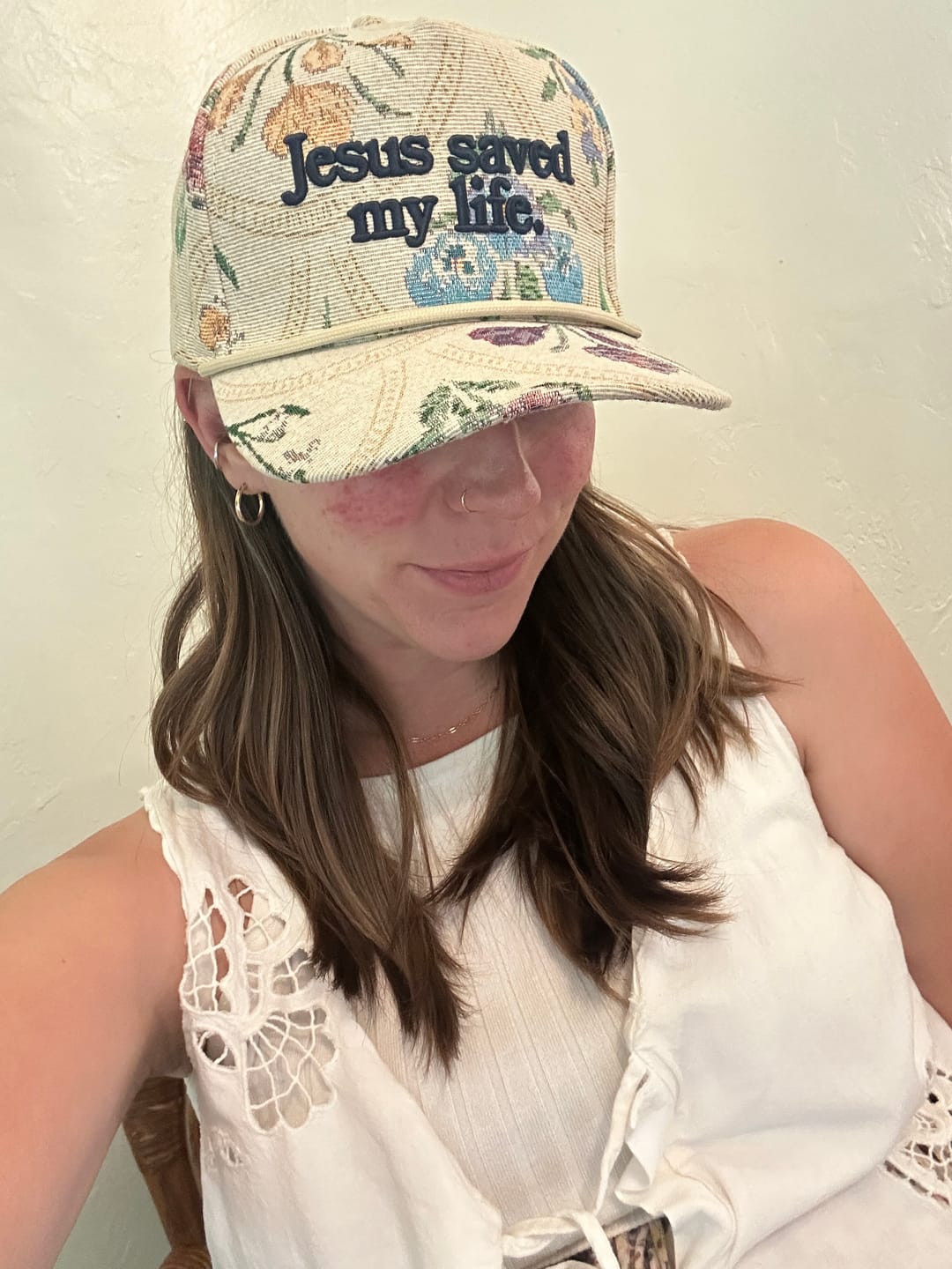 Customer photo review of Hat: Jesus saved my life
