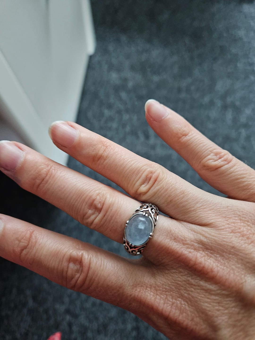 Customer photo review of Bague Ajustable "Voix de l’Âme" en Aigue-Marine