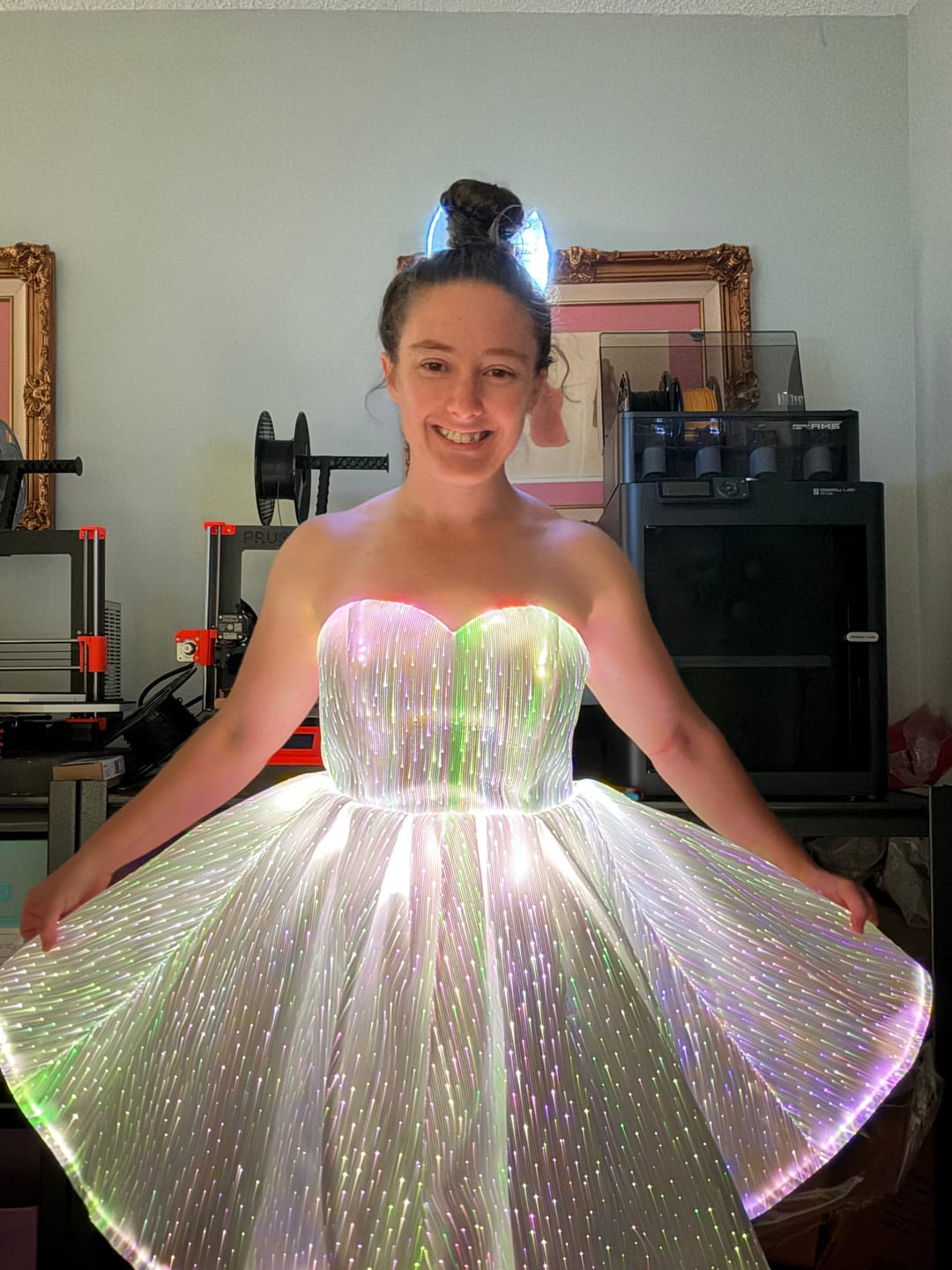 Customer photo review of Light Up Pleated Dress