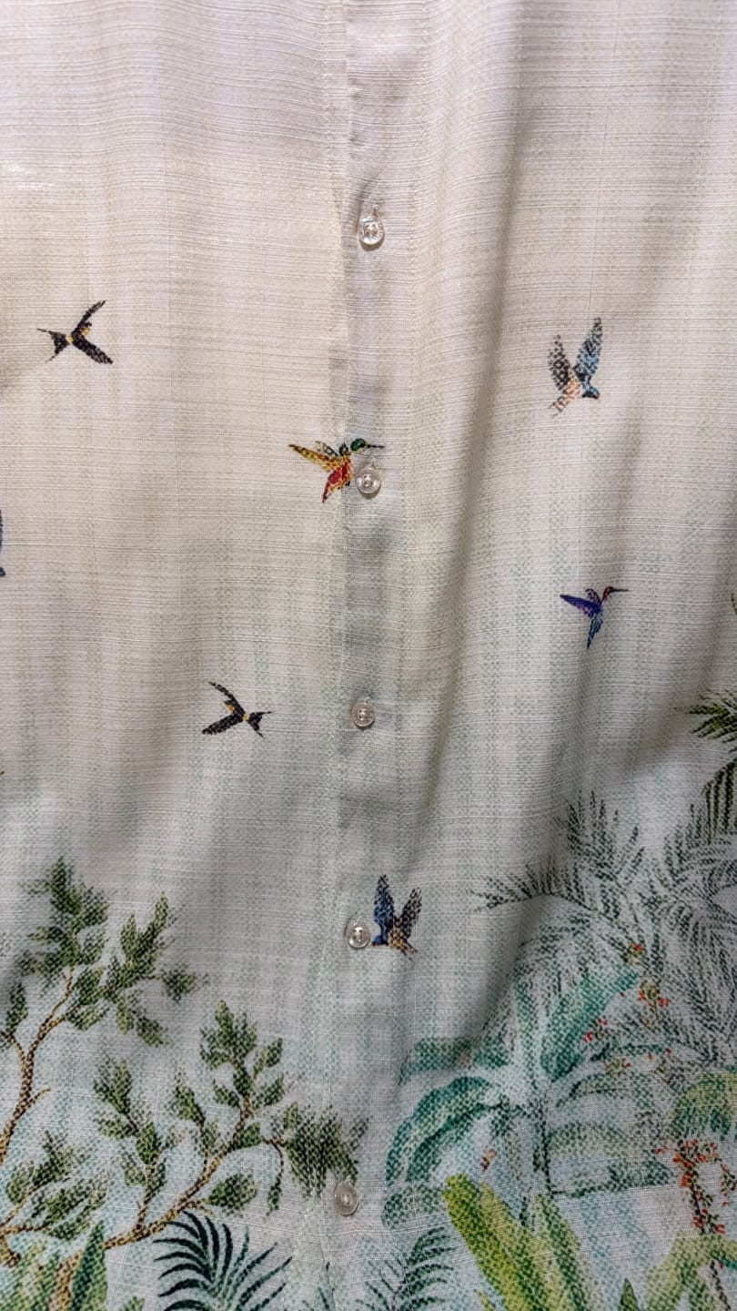 Customer photo review of Hummingbird Bliss – Bamboo Short Sleeve Shirt