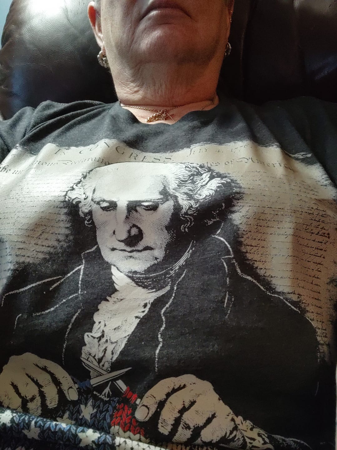 Customer photo review of America Patchment T-shirt