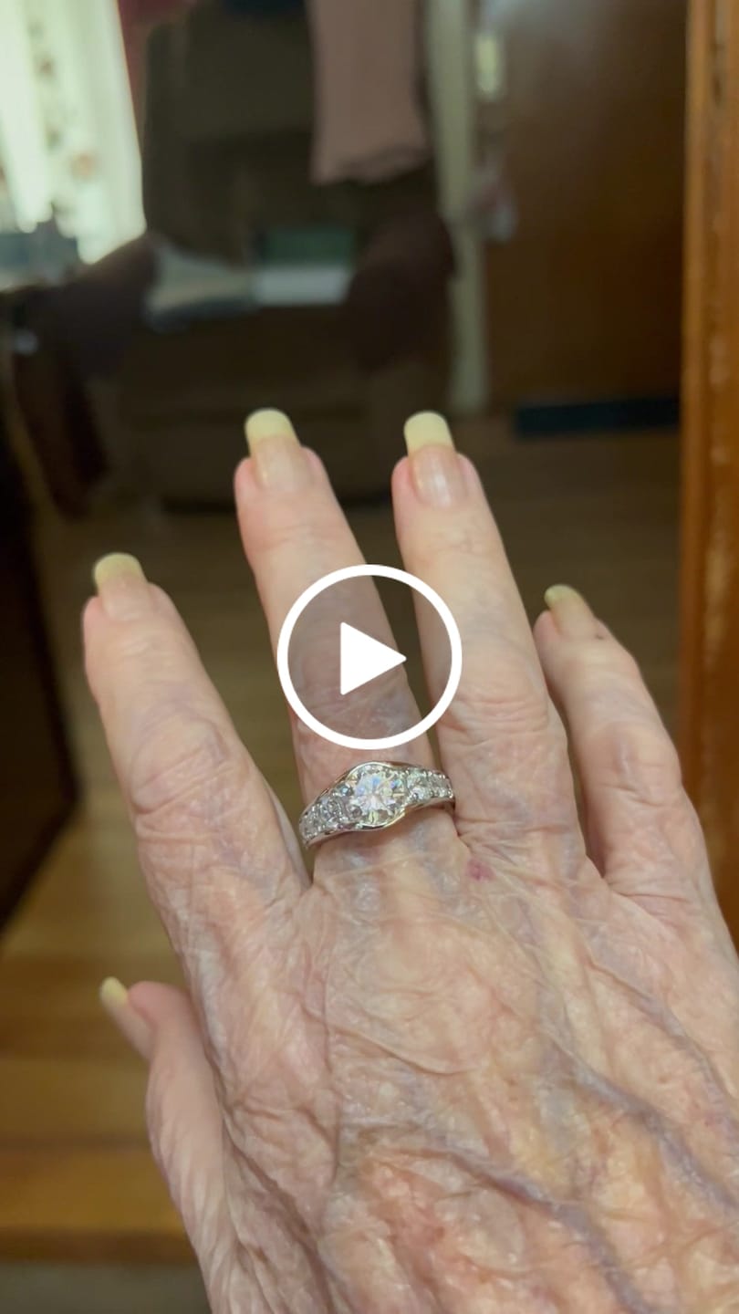 Customer video review of Bezel Round Moissanite Channel Euro Shank Engagement Ring