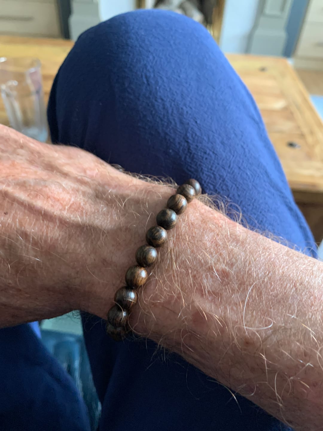 Customer photo review of Buddha Stones Tibetan Sandalwood Protection Bracelet