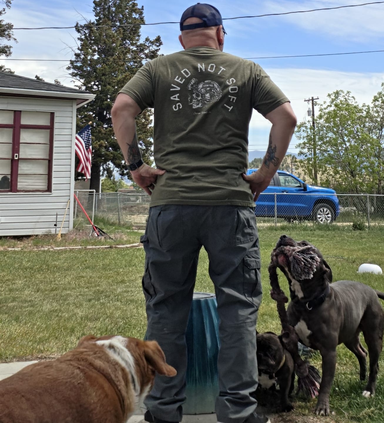 Customer photo review of Saved Not Soft T-Shirt