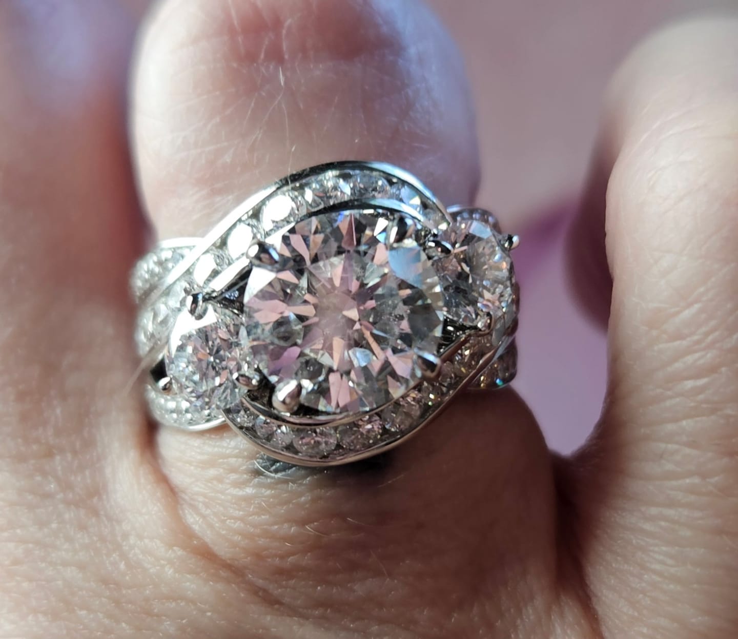 Customer photo review of Semi Mount Settings Only: Sterling Silver/K Gold/ Platinum Pricing
