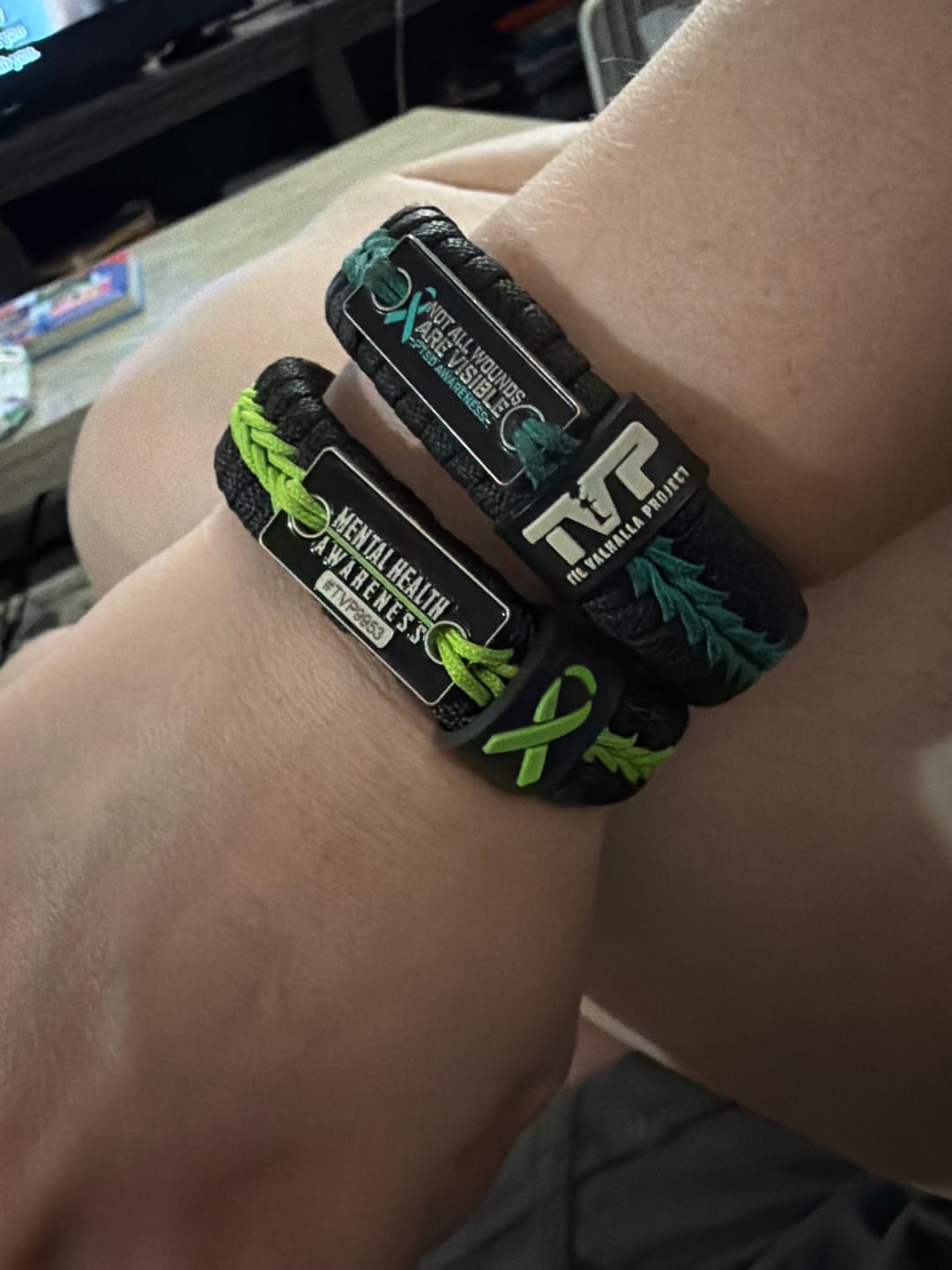 Customer photo review of Mental Health Awareness - Paracord Bracelet