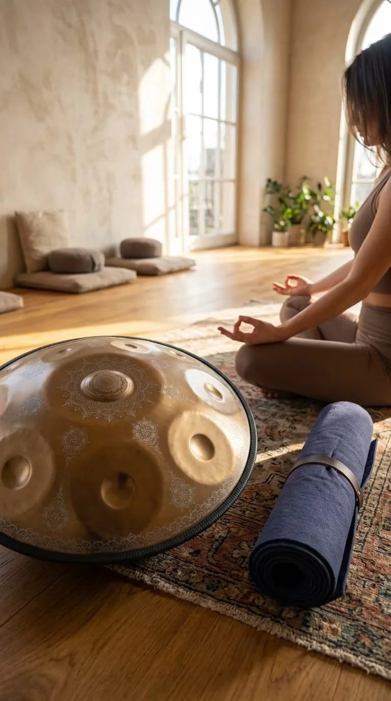 Customer photo review of Cosmos Handpan - Golden Mandarins 12 Notes in D Minor - Tambourine Gift Set