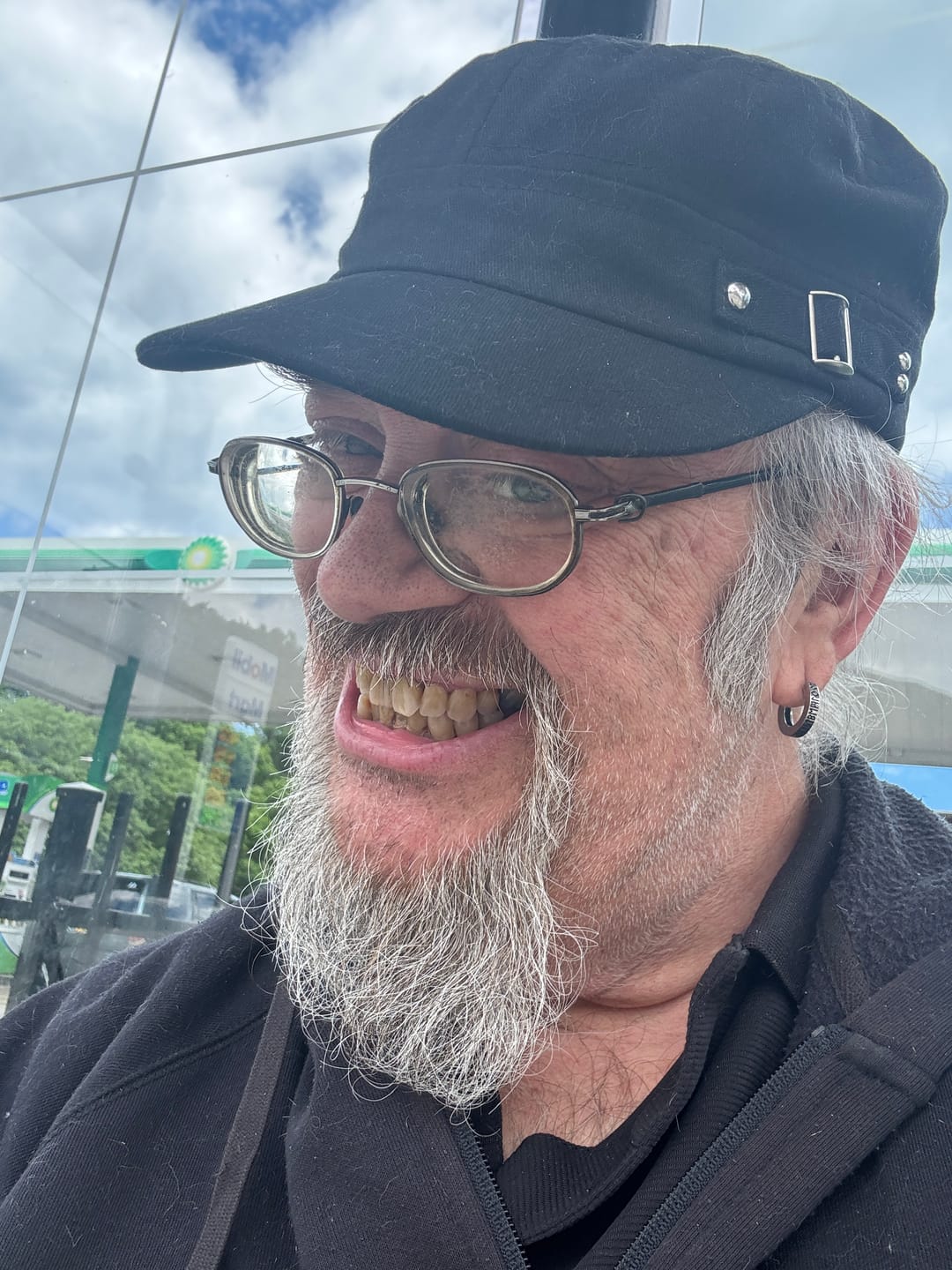 Customer photo review of Solid Side Buckle Flat Top Baseball Cap