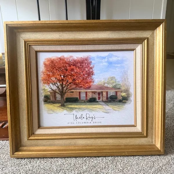 Customer photo review of Custom Watercolor Home Portrait