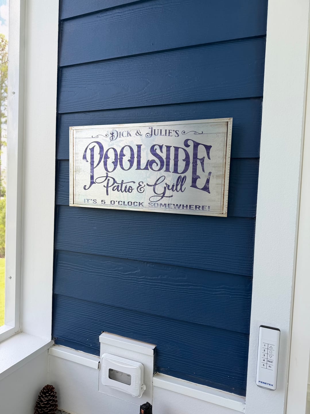 Customer photo review of Metal Pool Sign - Poolside Patio & Grill