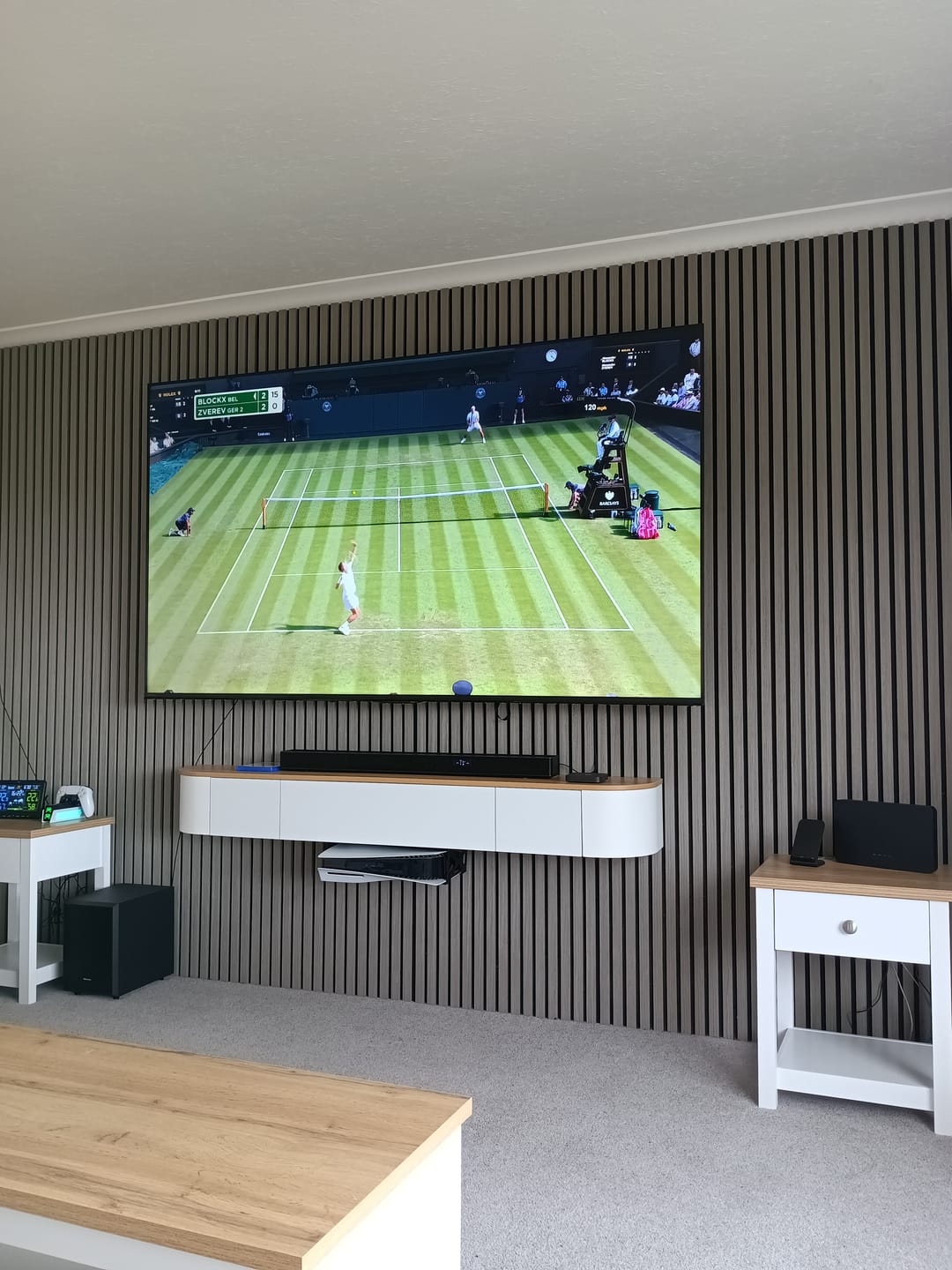 Customer photo review of Grey Oak Acoustic Wall Panel