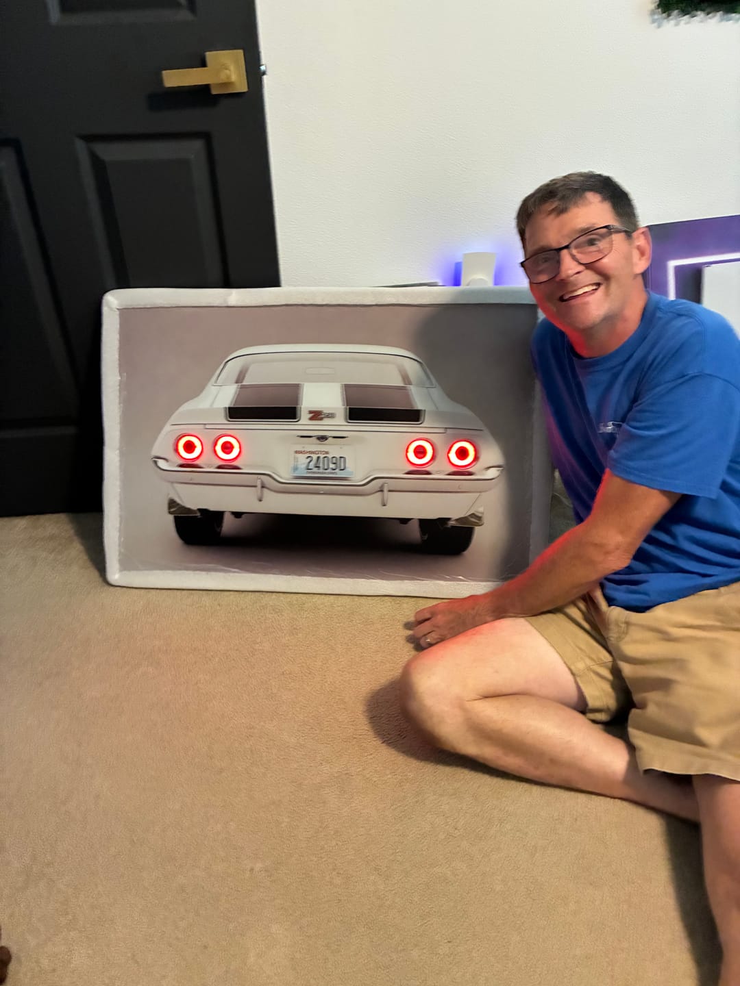 Customer photo review of Design Your Own Neon Car Photo Frame |  Personalized LED Art (LED Design)