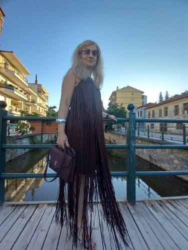 Customer photo review of Halter Φόρεμα με Κρόσσια και Μαντήλι