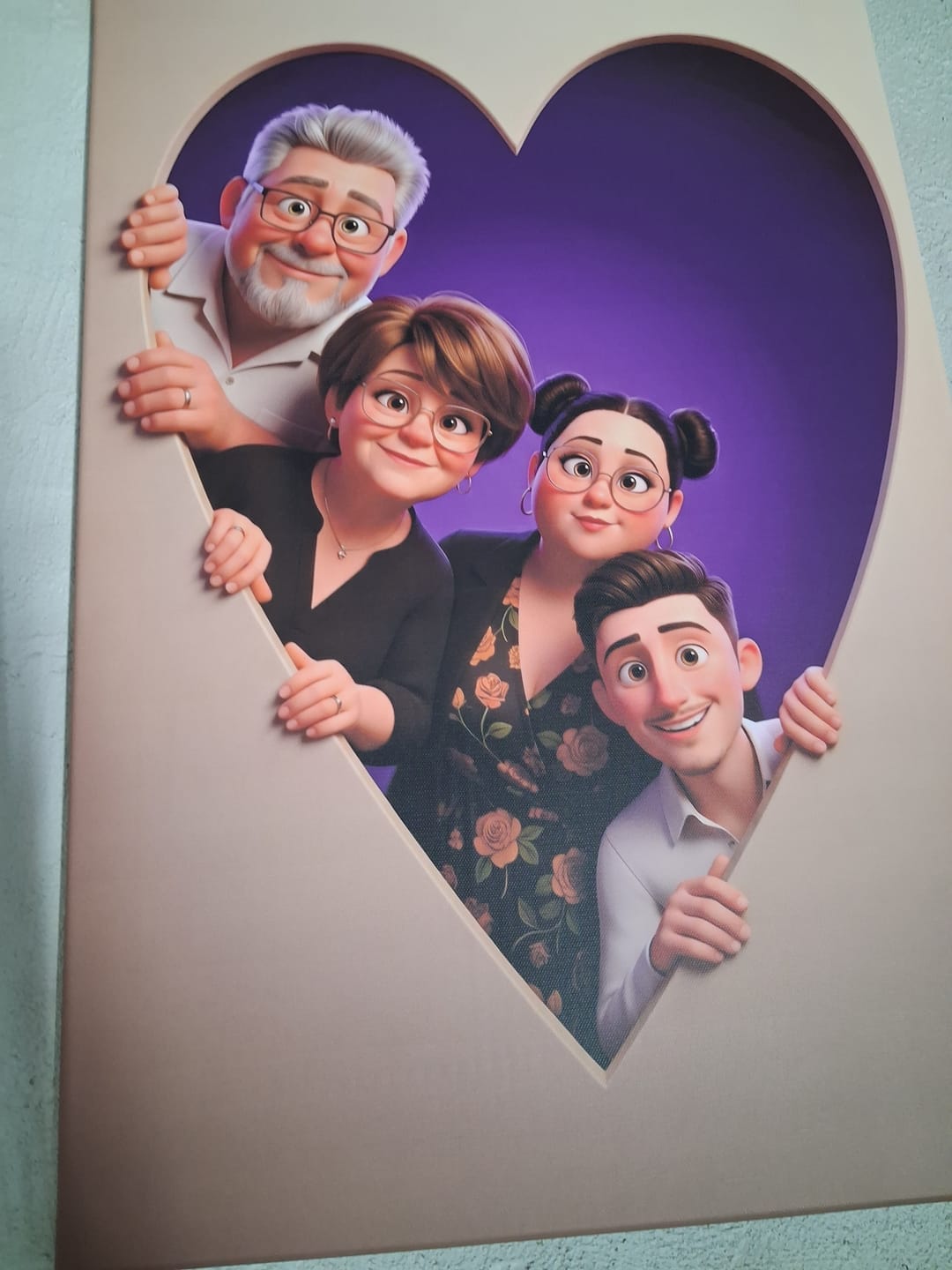 Customer photo review of Toile personnalisée - Cœur animé