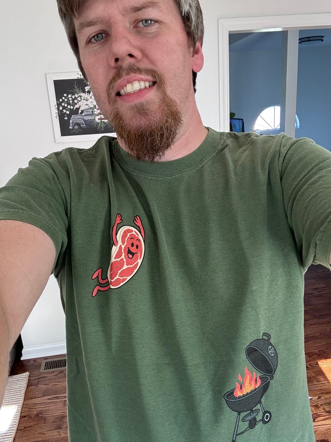 Customer photo review of Steak Dive — Premium Tee