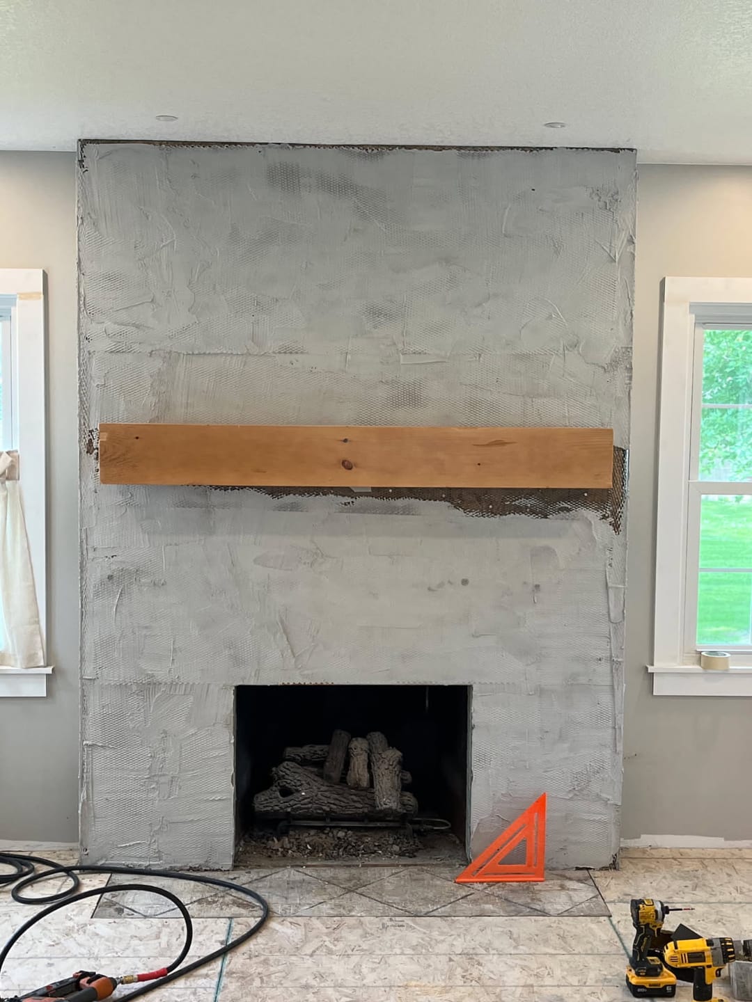 Customer photo review of Distressed Pine Mantels