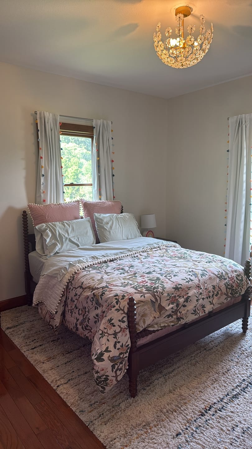 Customer photo review of French Sculpture Brass Bloom Glass Floral Semi Flush Mount