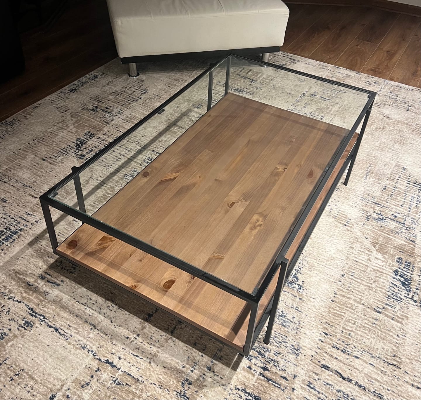 Customer photo review of Mesa de centro Doble Nivel Glass Toffee Negro