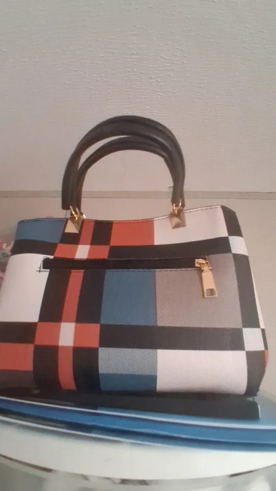 Customer photo review of Women’s Designer Style Plaid Shoulder & Crossbody Tote Bag