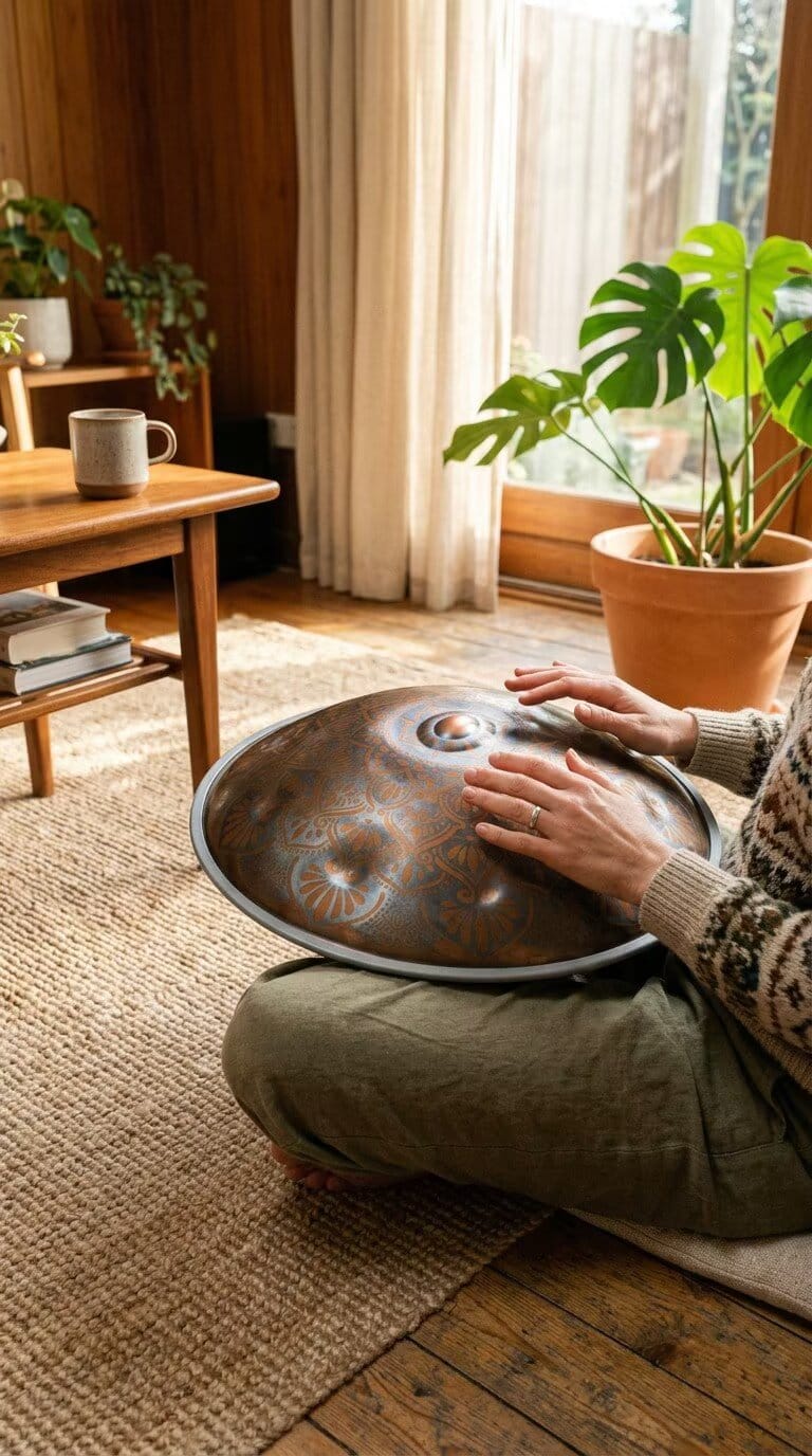 Customer photo review of Cosmos Handpan - Gerbera, 9/10/12 Notes in D Minor - Tambourine Gift Set