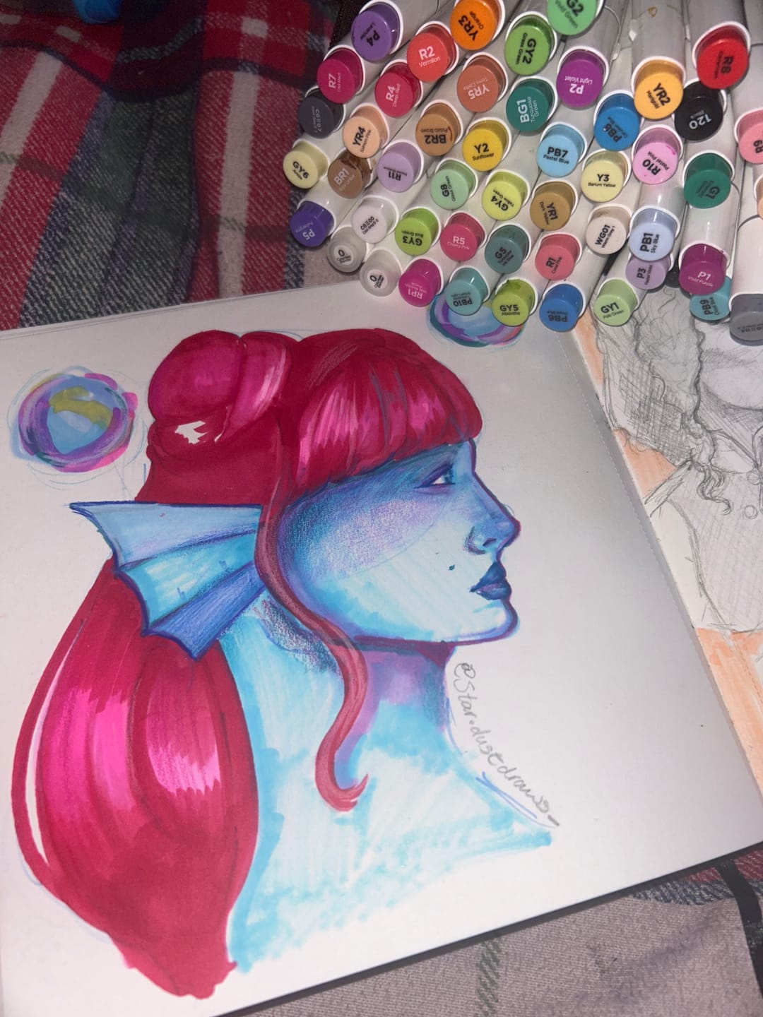 Customer photo review of Ohuhu Honolulu 48 Colors Dual Tips Alcohol Art Markers (New Color Codes)