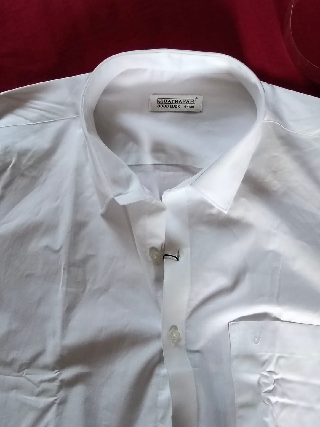 Customer photo review of Good Luck - 100% Cotton Formal White Shirt For Men | Uathayam