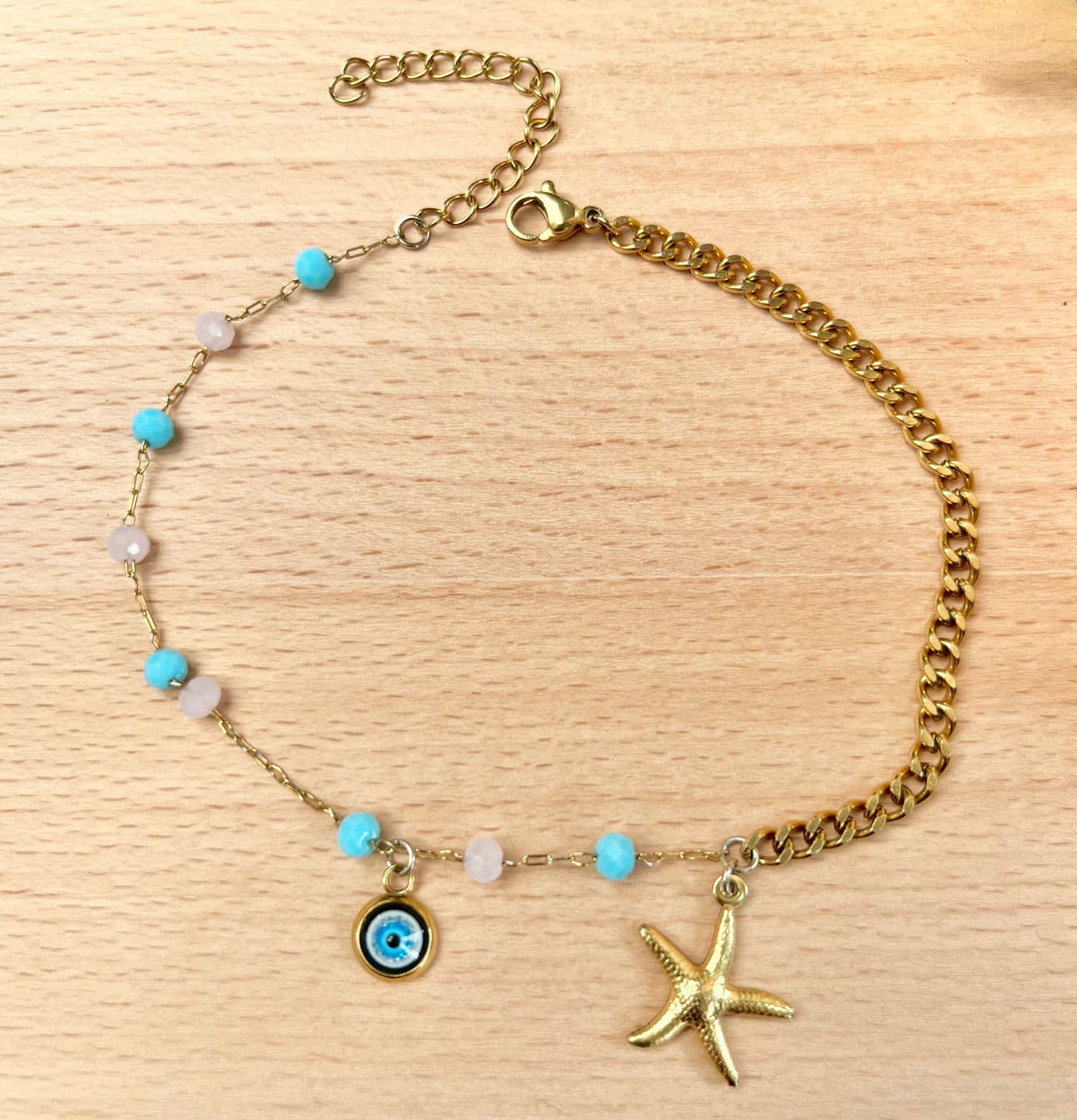 Customer photo review of Tobillera Acero Piedritas Ojo-Estrella Mar🧿⭐️