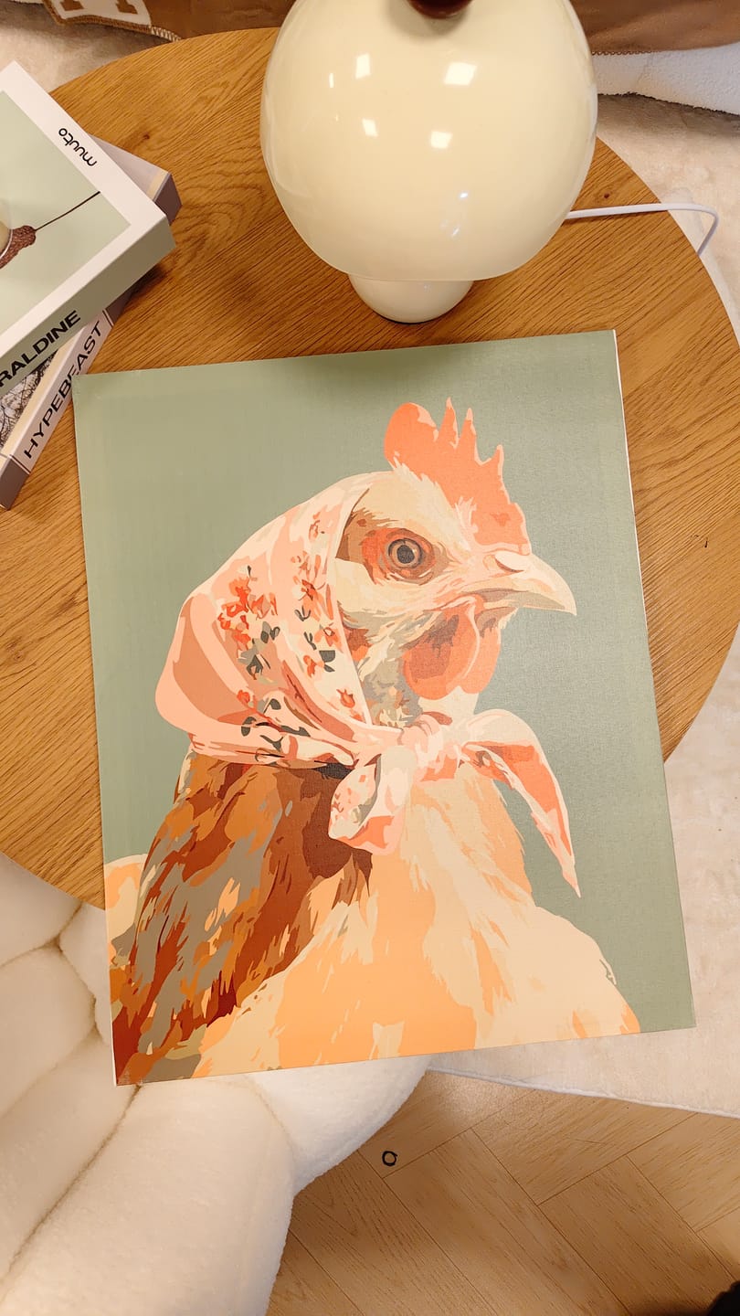 Customer photo review of Coquette Chicken | Paint by Number