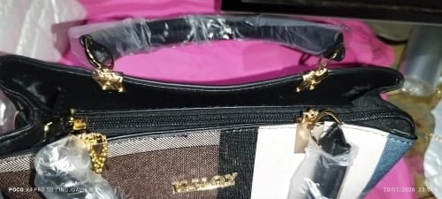 Customer photo review of Women’s Designer Style Plaid Shoulder & Crossbody Tote Bag