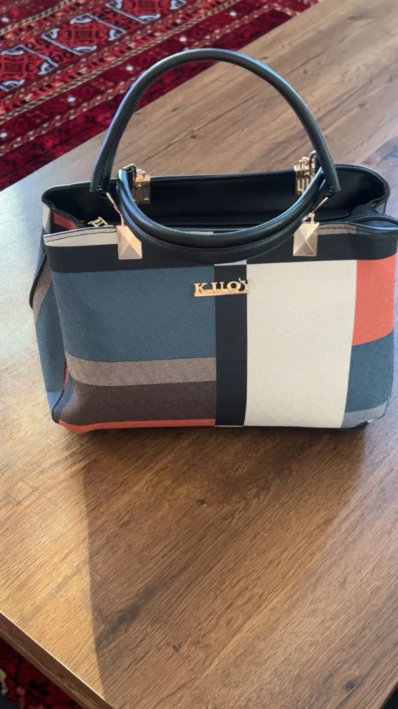 Customer photo review of Women’s Designer Style Plaid Shoulder & Crossbody Tote Bag