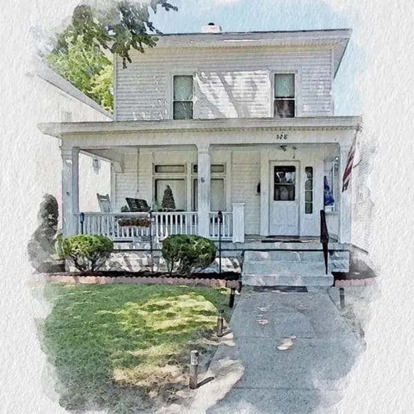 Customer photo review of Custom Watercolor Home Portrait