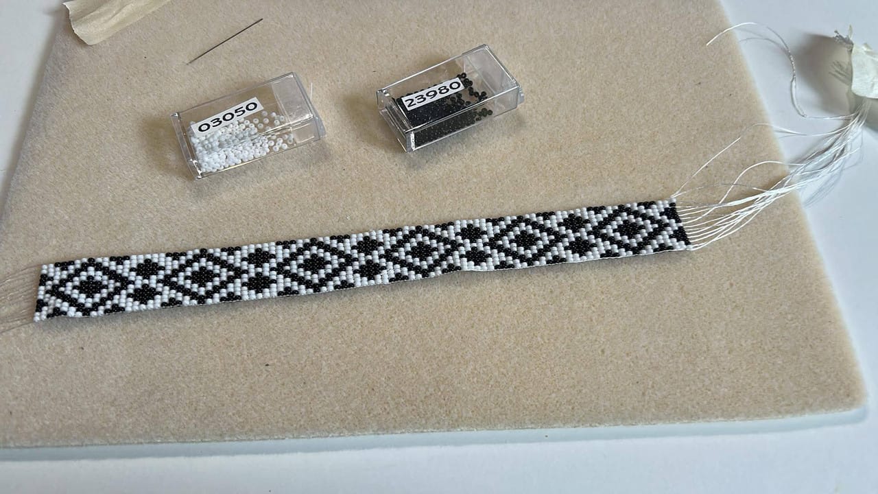 Customer photo review of Ornament Set of Four Loom Digital Bead Patterns