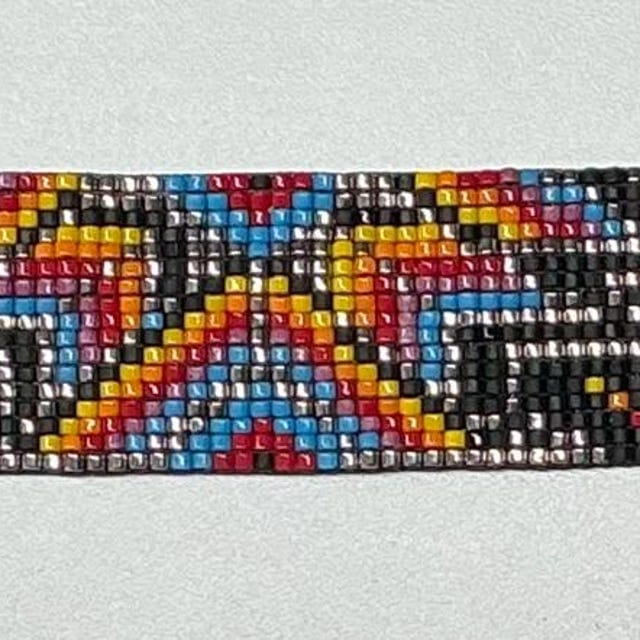 Customer photo review of Sunset Indian Hat Band Loom Digital Bead Pattern